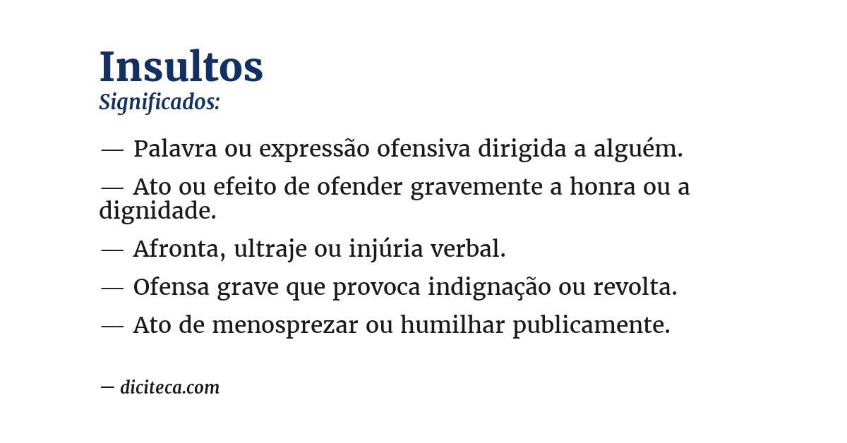 Significado de insultos