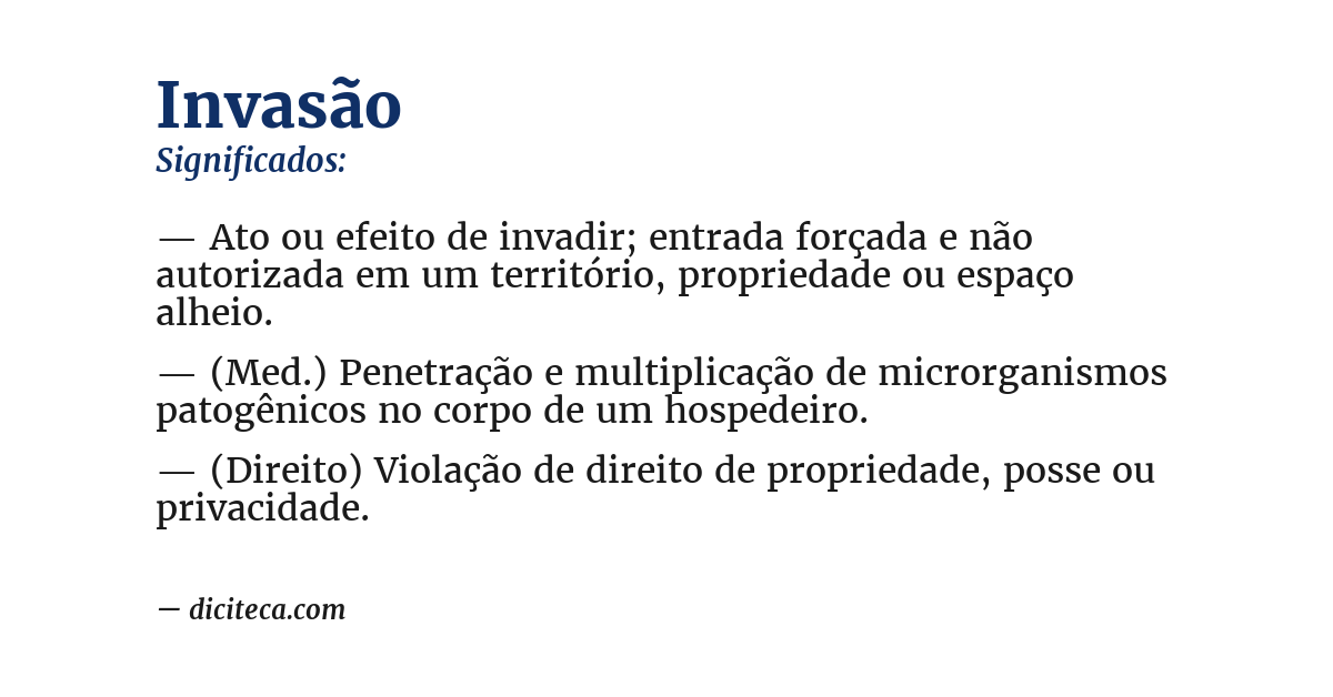 Significado de invasão