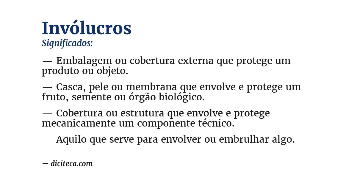 Significado de invólucros