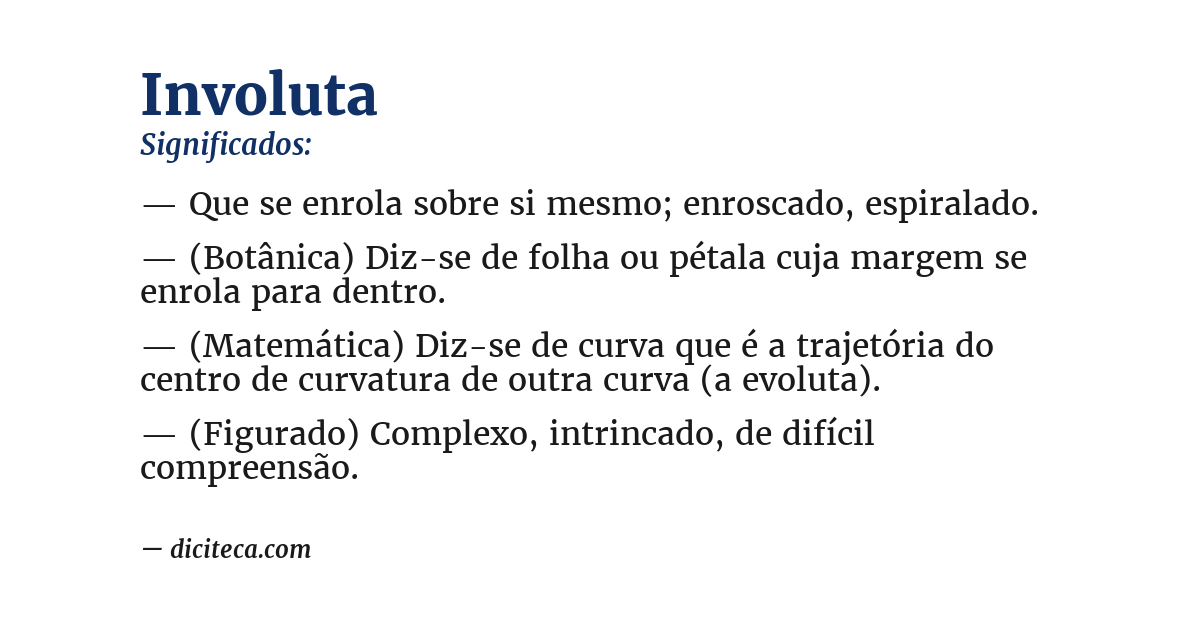 Significado de involuta