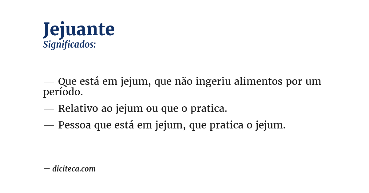 Significado de jejuante