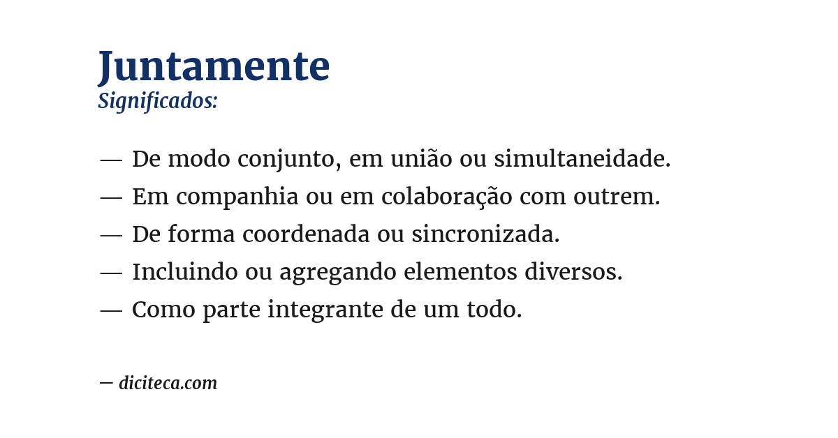 Significado de juntamente