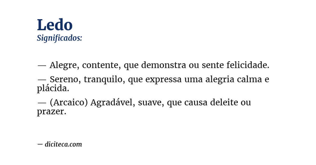 Significado de ledo