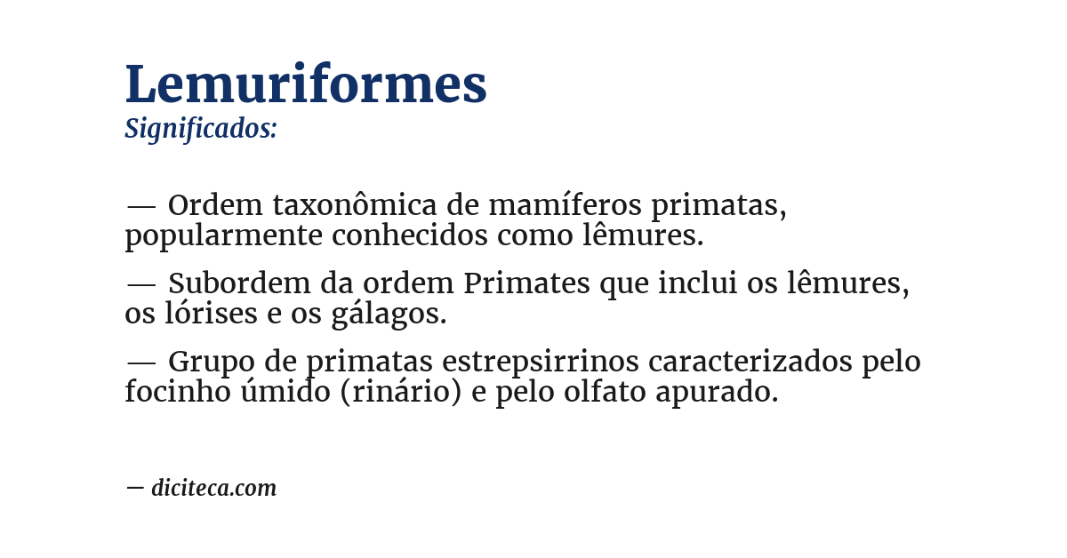 Significado de lemuriformes
