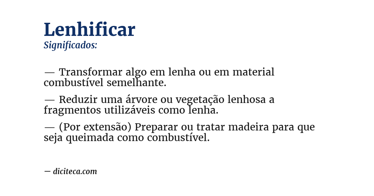 Significado de lenhificar