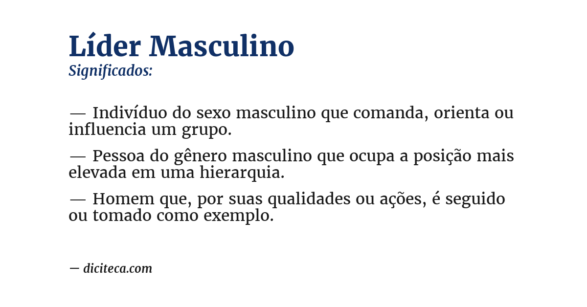 Significado de líder masculino