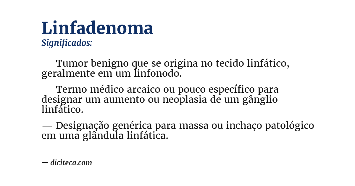 Significado de linfadenoma