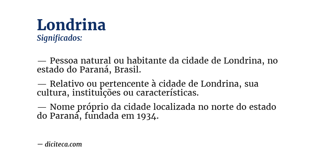 Significado de londrina