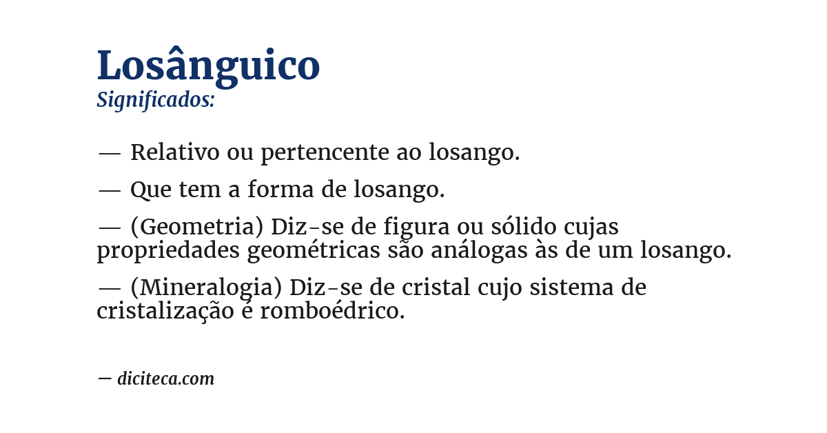 Significado de losânguico
