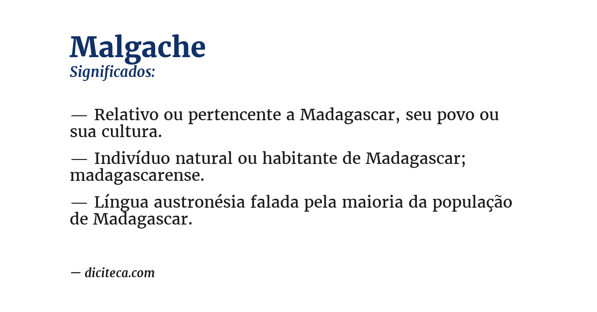 Significado de malgache