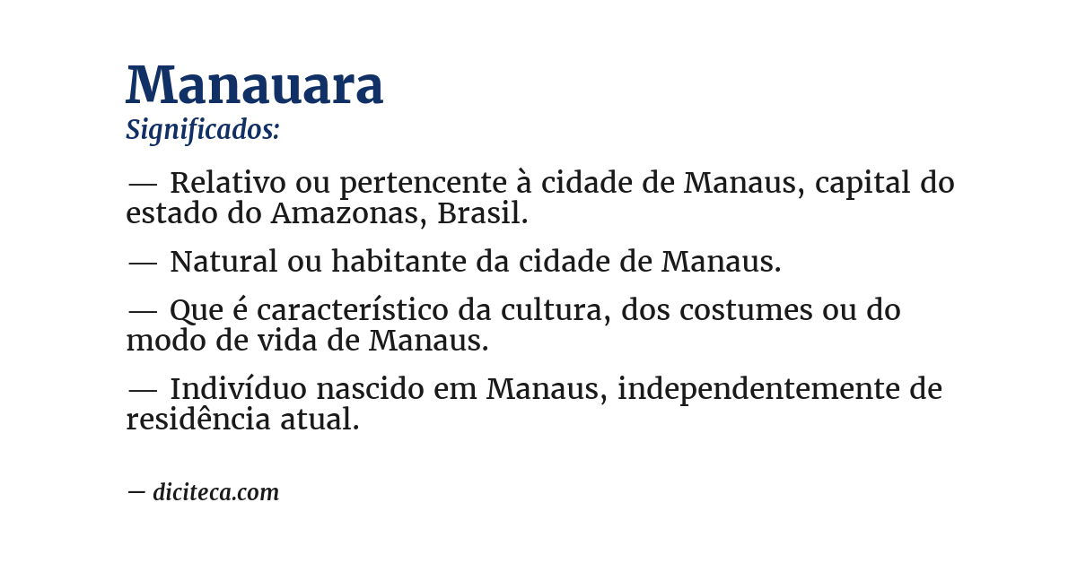 Significado de manauara