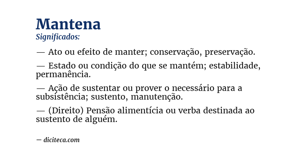 Significado de mantena