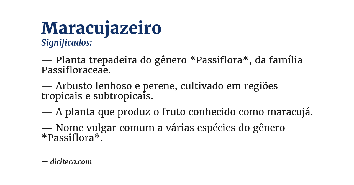 Significado de maracujazeiro