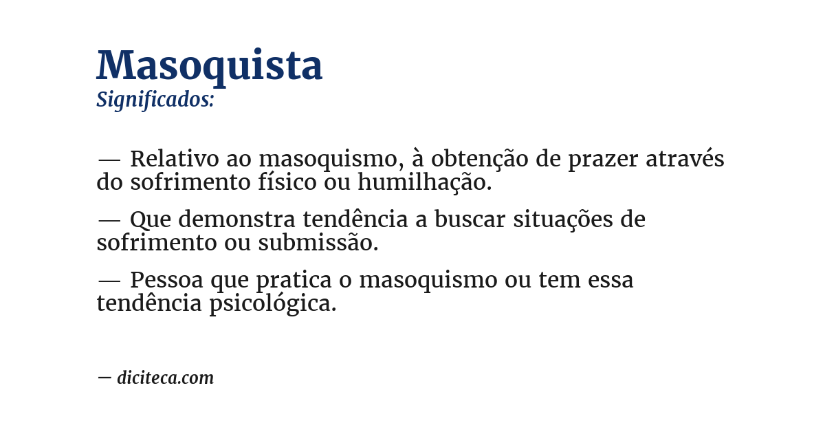 Significado de masoquista