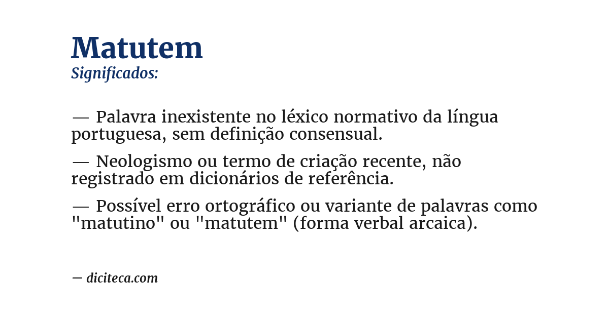 Significado de matutem