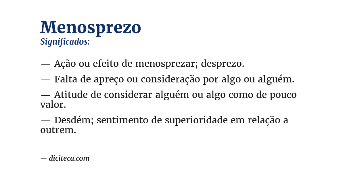 Significado de menosprezo