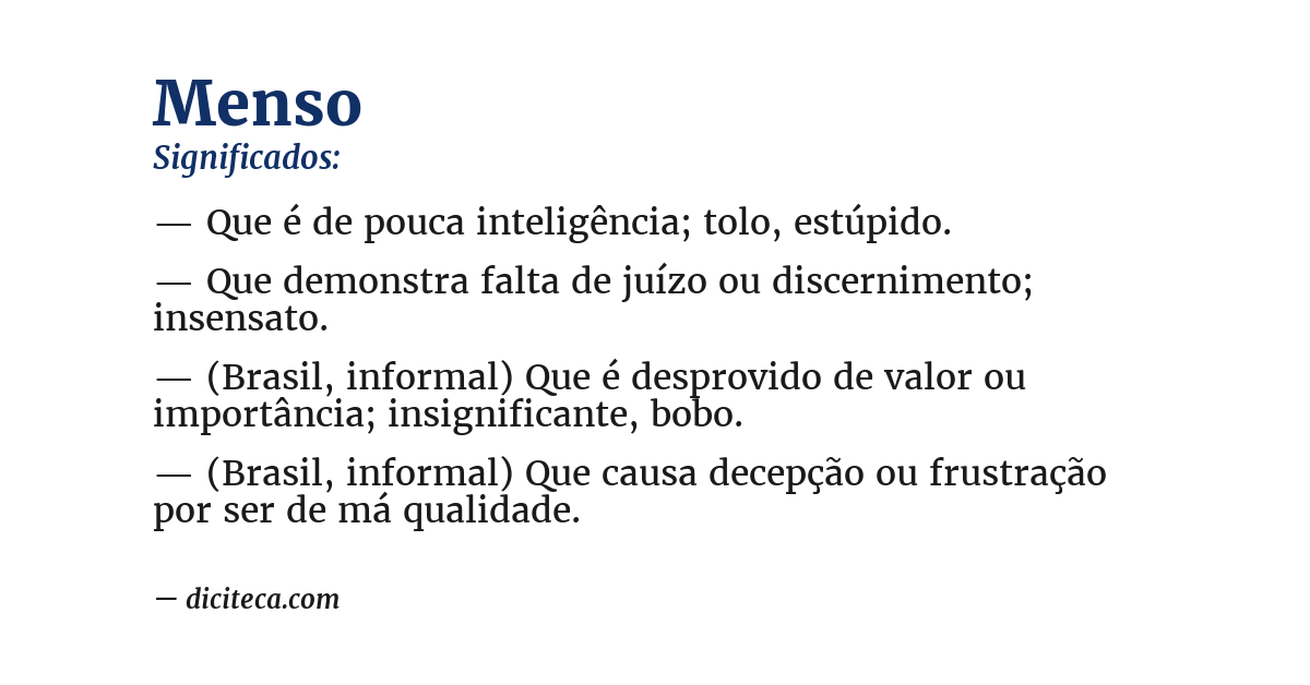 Significado de menso