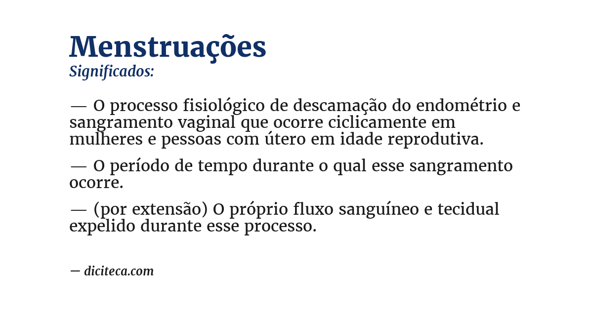 Significado de menstruações