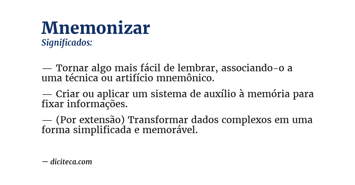Significado de mnemonizar