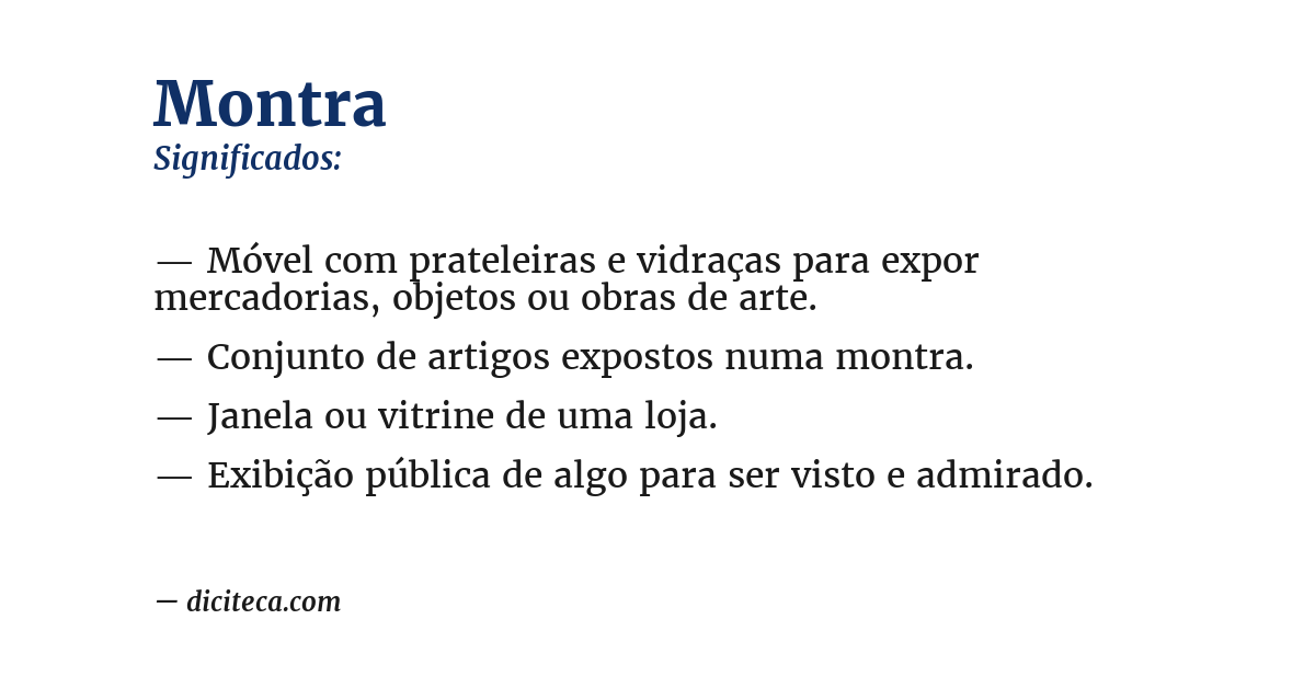 Significado de montra