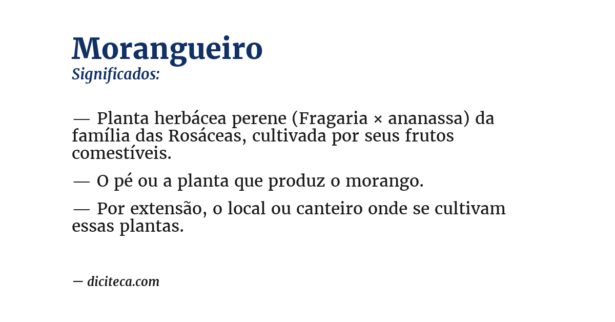Significado de morangueiro