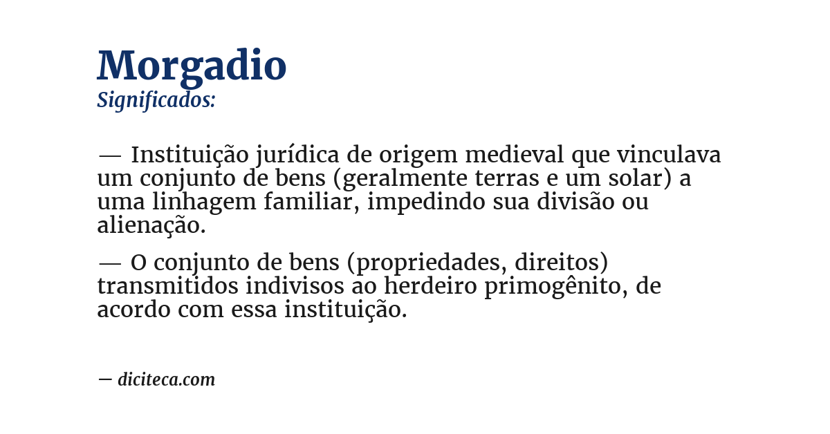 Significado de morgadio
