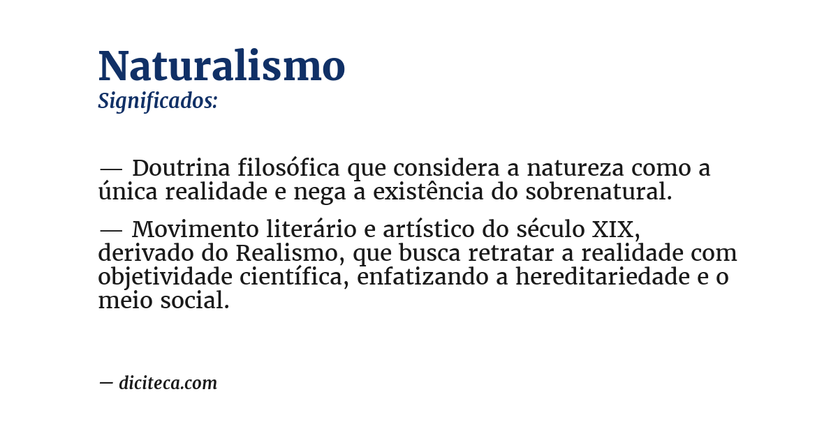 Significado de naturalismo