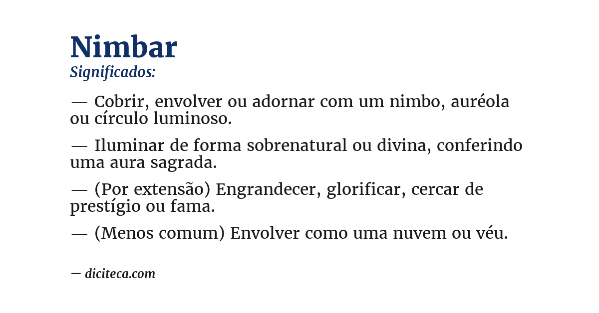 Significado de nimbar