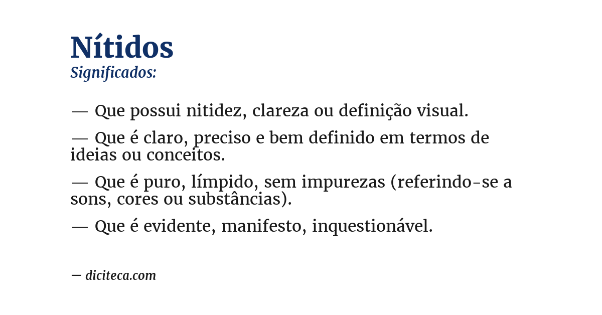 Significado de nítidos