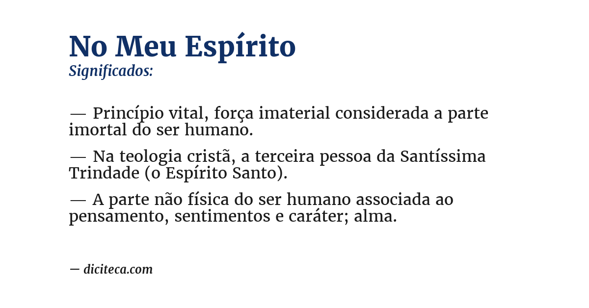 Significado de no meu espírito