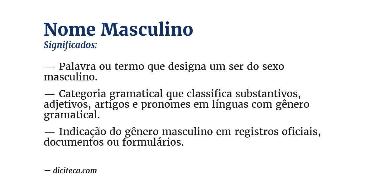 Significado de nome masculino