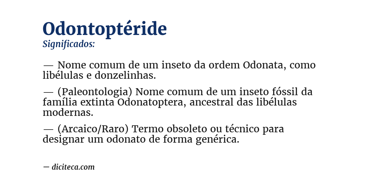 Significado de odontoptéride