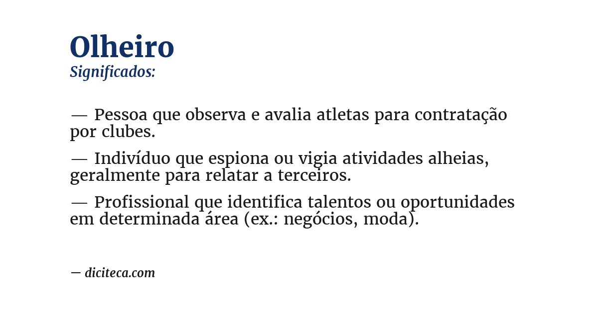 Significado de olheiro