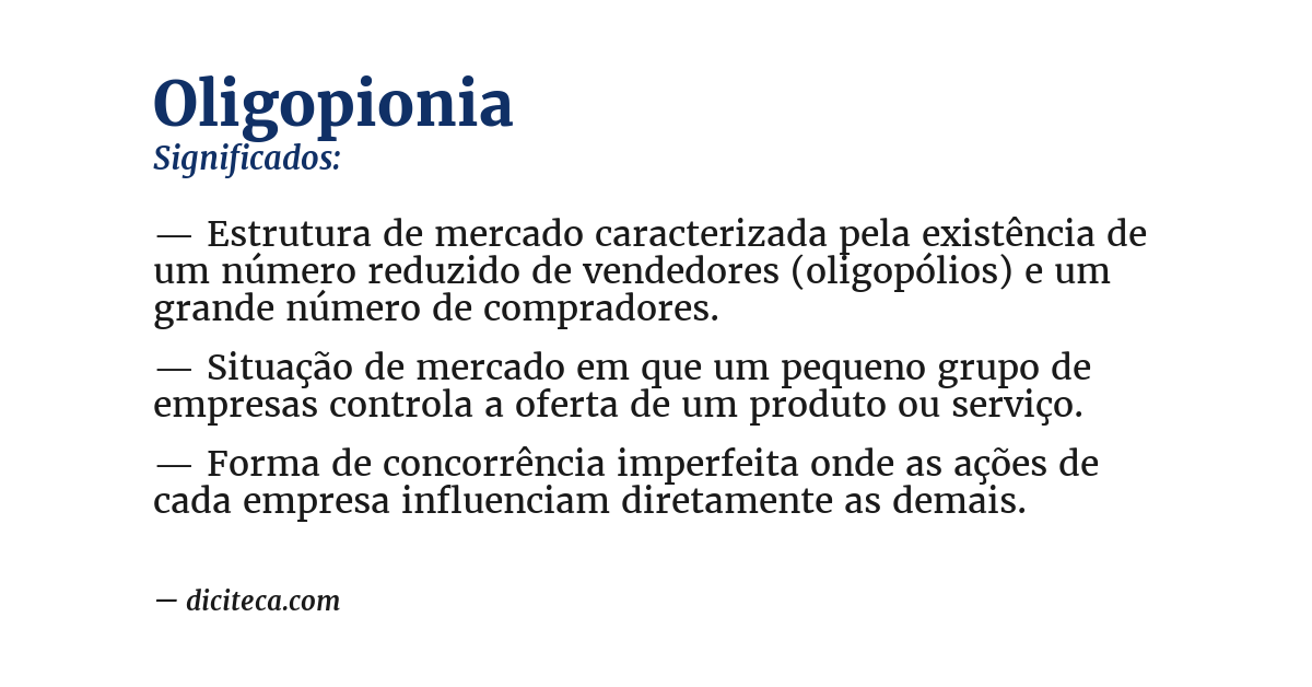 Significado de oligopionia