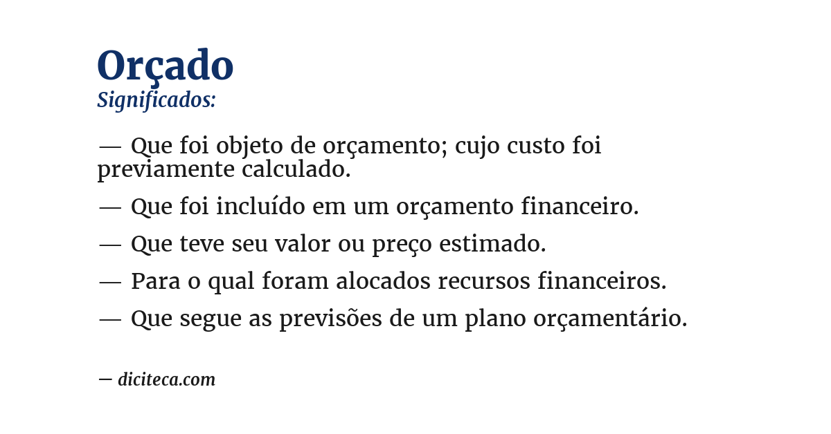 Significado de orçado
