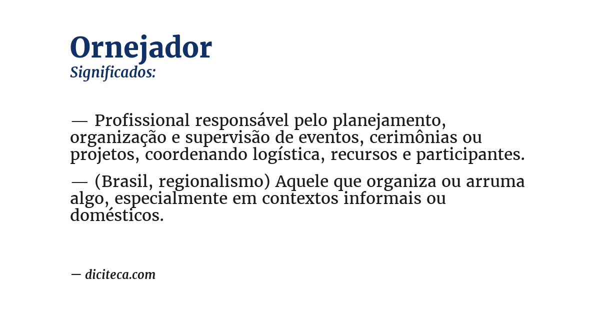 Significado de ornejador