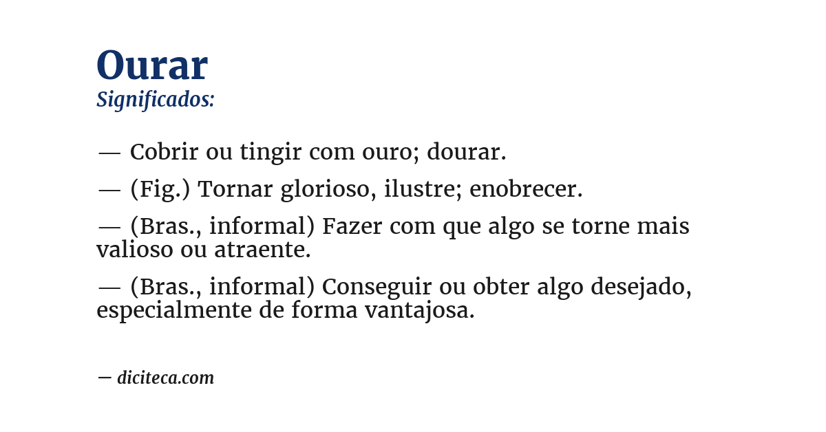 Significado de ourar