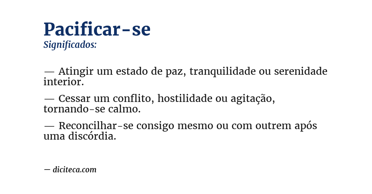 Significado de pacificar-se