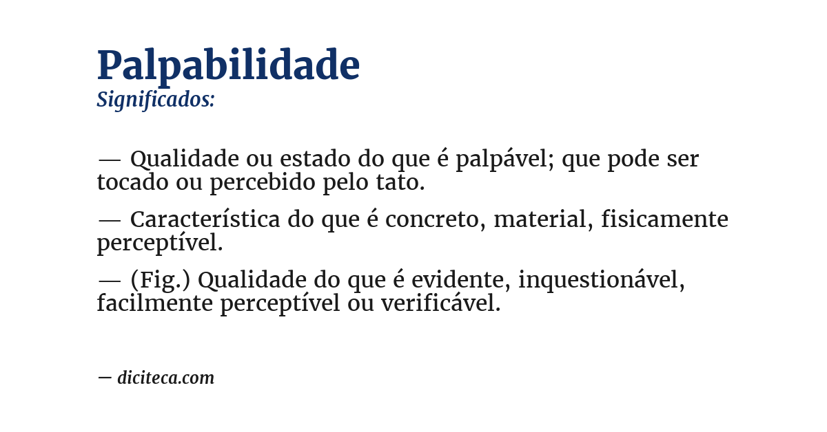 Significado de palpabilidade
