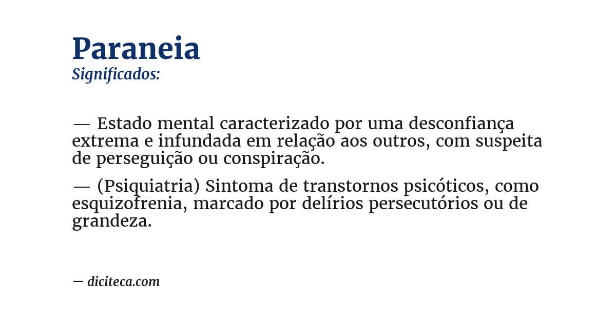 Significado de paraneia