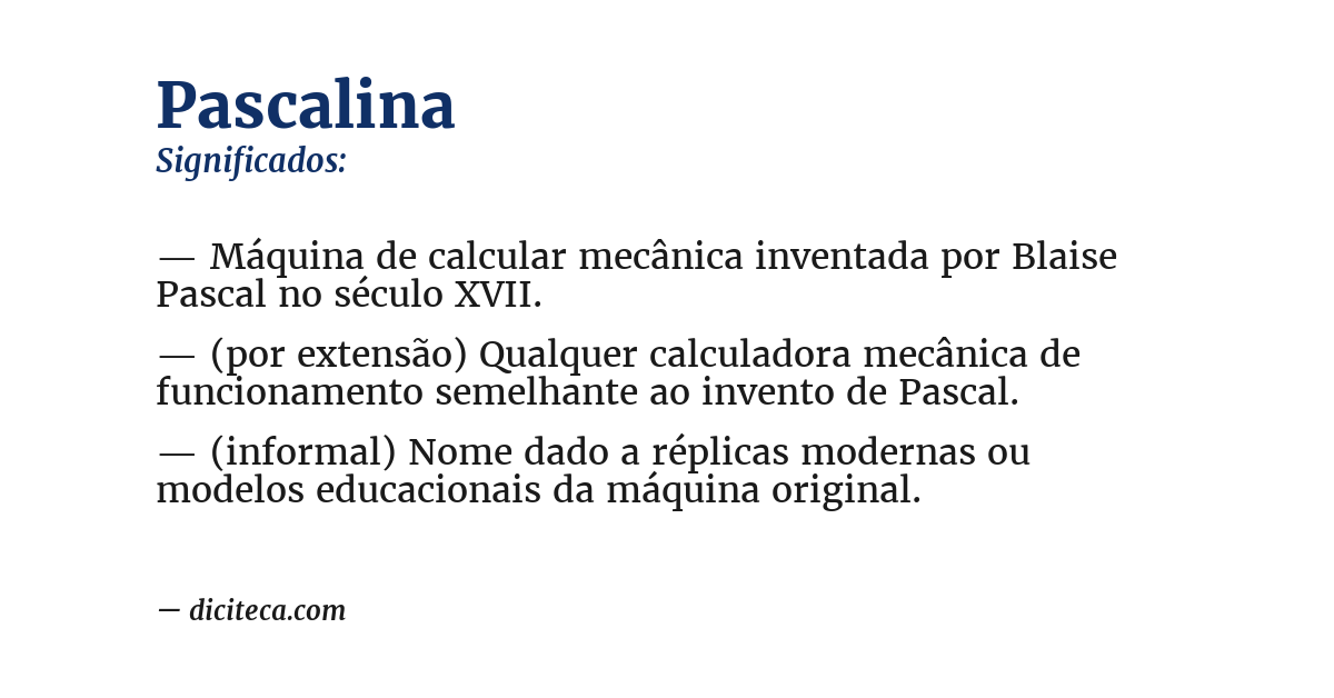 Significado de pascalina