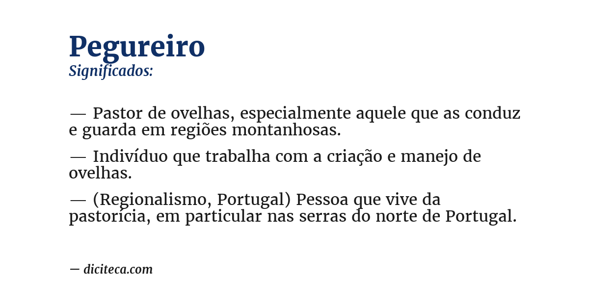 Significado de pegureiro