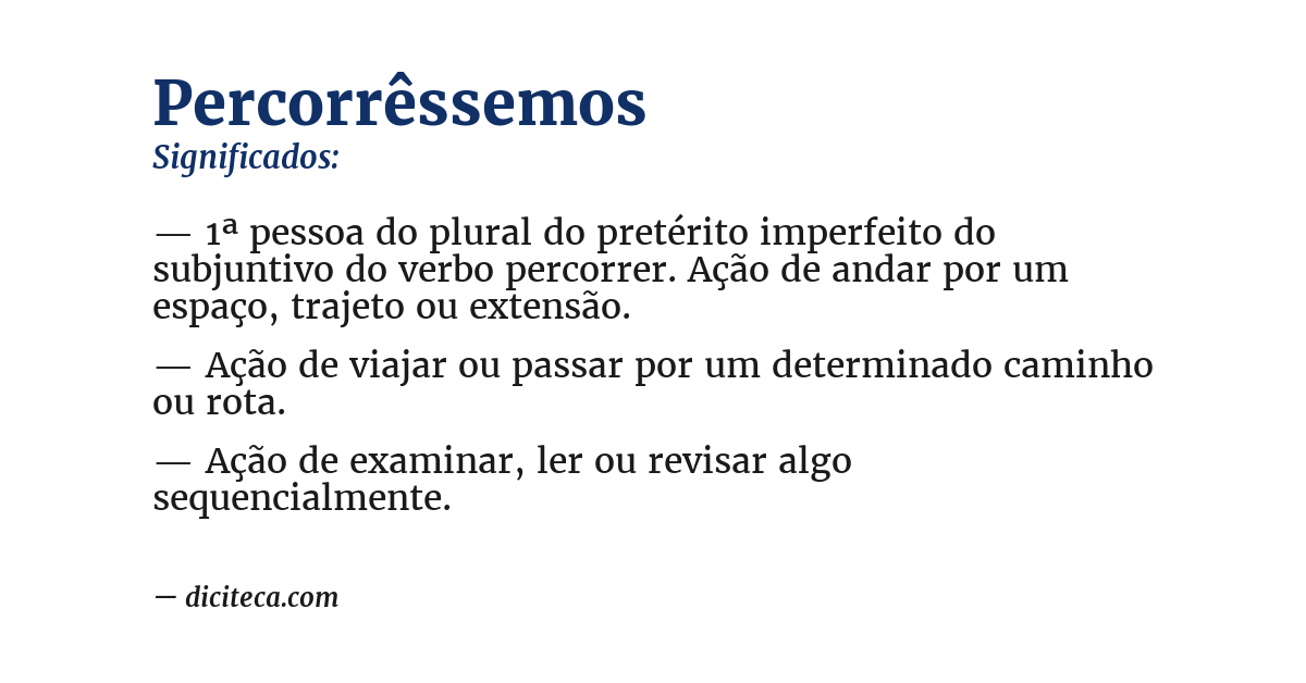 Significado de percorrêssemos