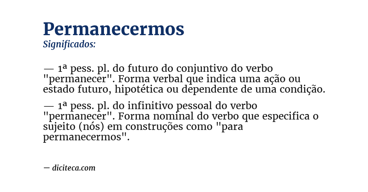Significado de permanecermos