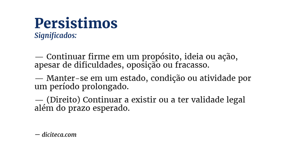 Significado de persistimos