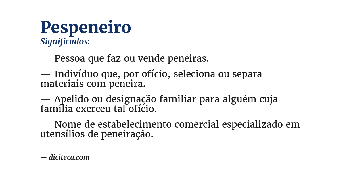 Significado de pespeneiro