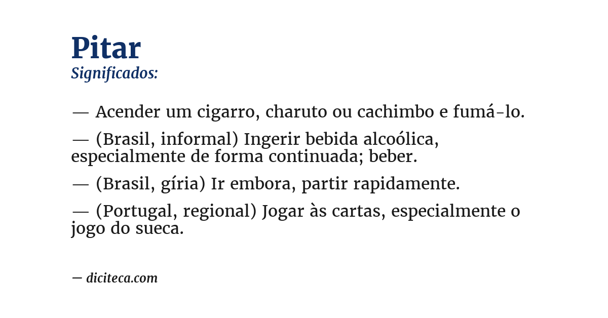 Significado de pitar