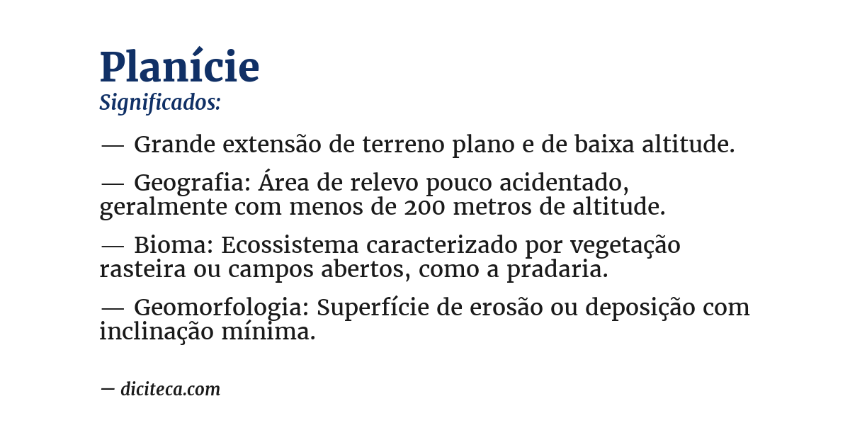 Significado de planície