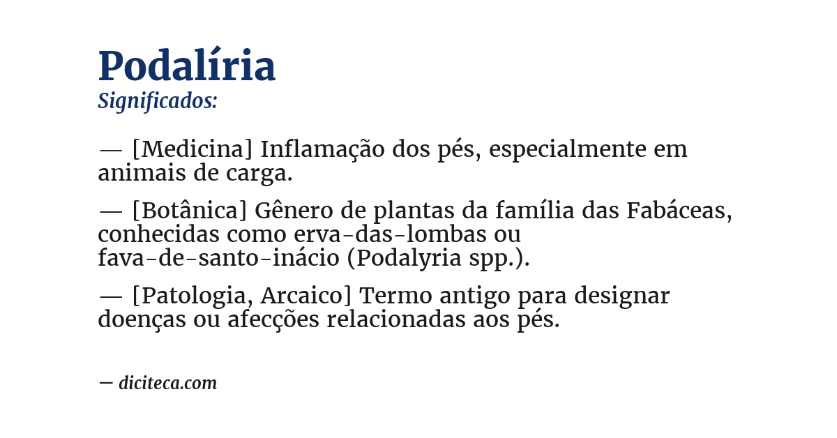 Significado de podalíria