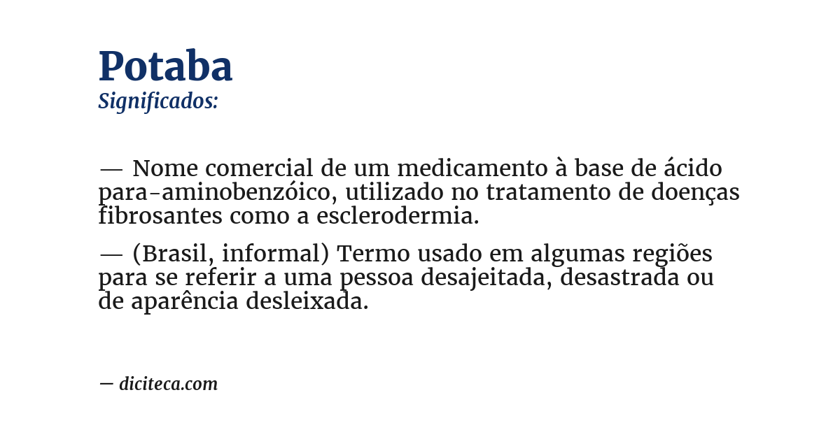 Significado de potaba